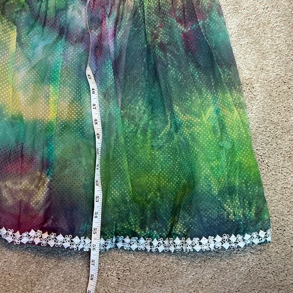 Vintage Tie Dye Purple Green Boho Hippie Prairie Long Sleeve Dress Size Small? - Picture 10 of 10